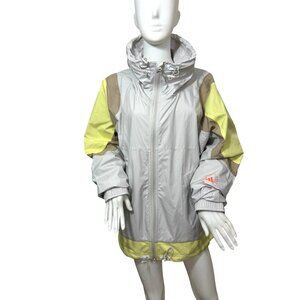 Adidas Stella McCartney Track Top S Oversized Grey Yellow Tan Zip Drawcords Logo